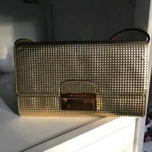 Michael Kors Gold Gia clutch/messenger vintage bag